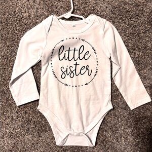 Little Sister Long Sleeve Onesie